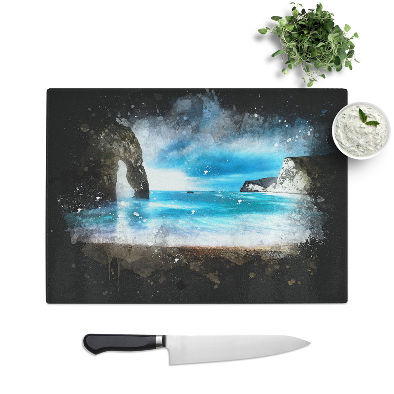 Tempered Glass Durdle Door Cliffs in Wareham Chopping Board, 28.5 cm x 39 cm