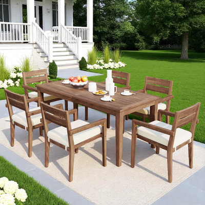 Ingimund Rectangular 6 Person 70.92" Dining Set with Cushions by Wildon Home