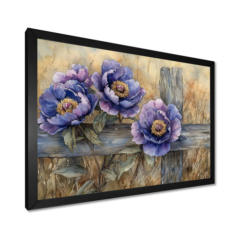 Jacoline - Floral Oversized Canvas Prints, Reproduction encadrée d'une seule photo, H 30 po x l 40 po, Noir, noir, noir, noir
