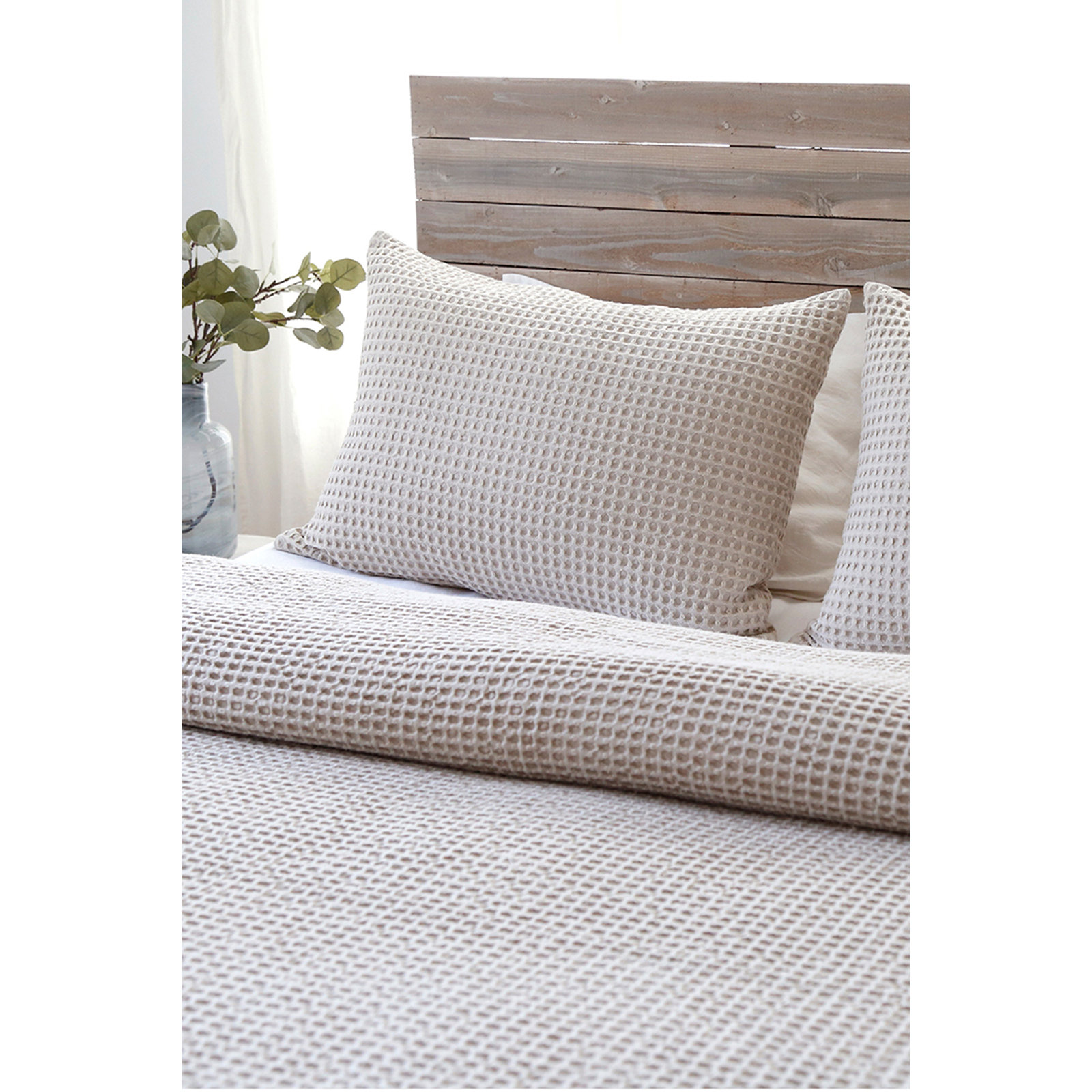 Zuma Cotton Waffle Throw Blanket, Twin, Natural