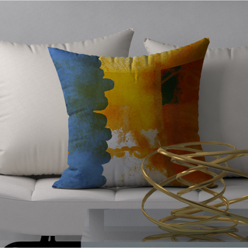 Abstract Throw Pillow, 18" H x 18" W x 5"D