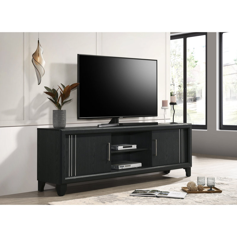 Meuble télé 1 pièce Contemporary, Gris anthracite