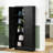61" Black Metal Kitchen Pantry Cabinet Adjustable Storage With 4 Shelves
