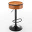 Cuir d'unité centrale de 2, hauteur réglable et rotation à 360 ° avec espace de rangement, 2 faux tabourets de bar pivotants, pour le sous-sol-1608463271