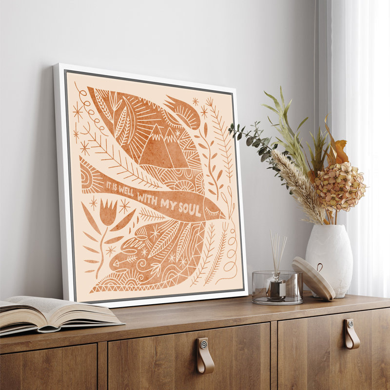 "It is Well With My Soul", impression sur toile de style Folk inspiré pour un décor de salon ou de vestibule, Blanc