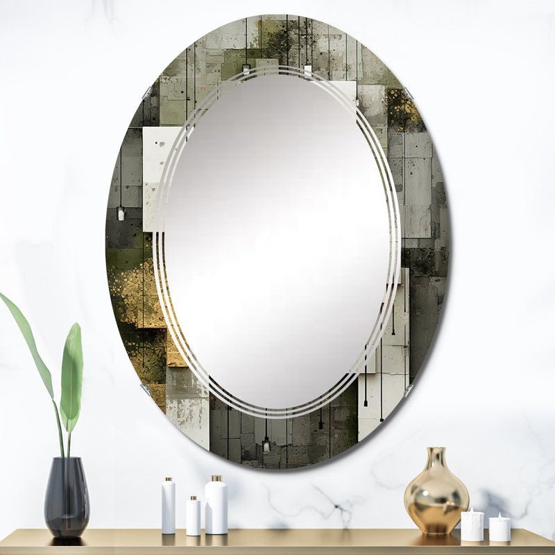 Hughsby - Miroir mural moderne ovale, 36 po x 24 po