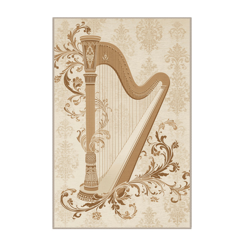 Tapis beige classique lavable à la machine Osnas Harp - reliure beige, 2 x 5