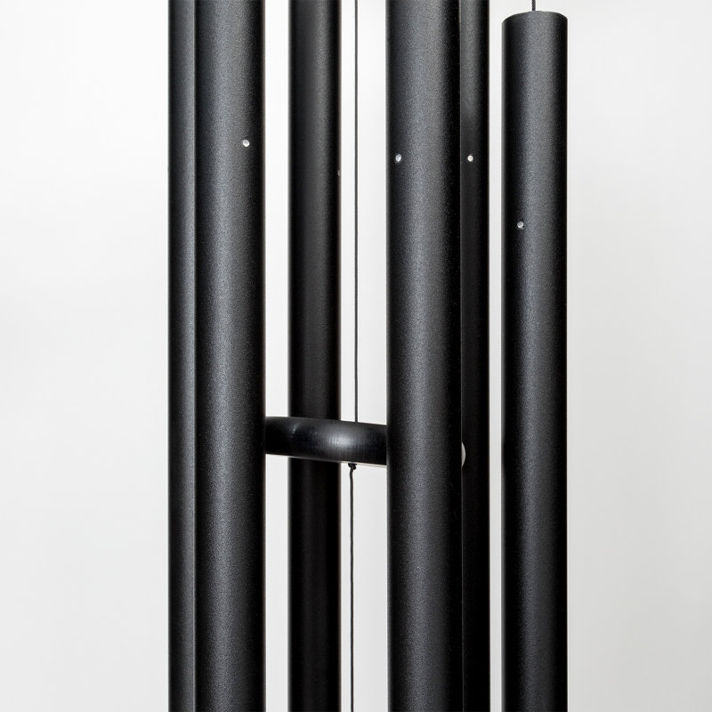 44" Black Aluminum Contemporary Wind Chime