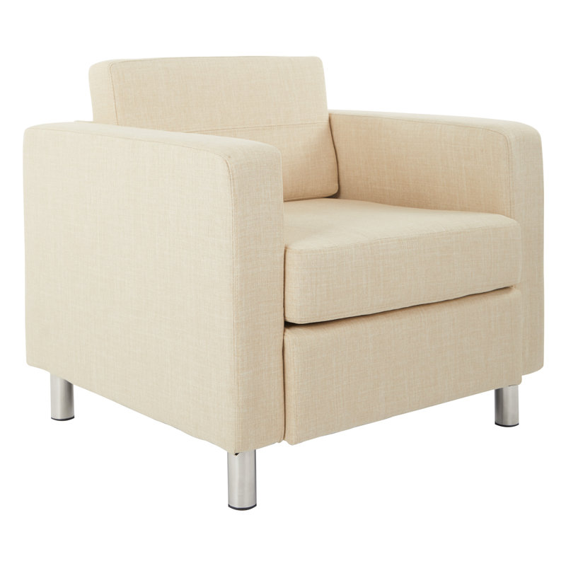 Chaise longue de 32 po de largeur Desantiago, Tissu crème