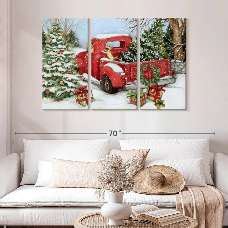 Red Truck, 32" H x 50" W