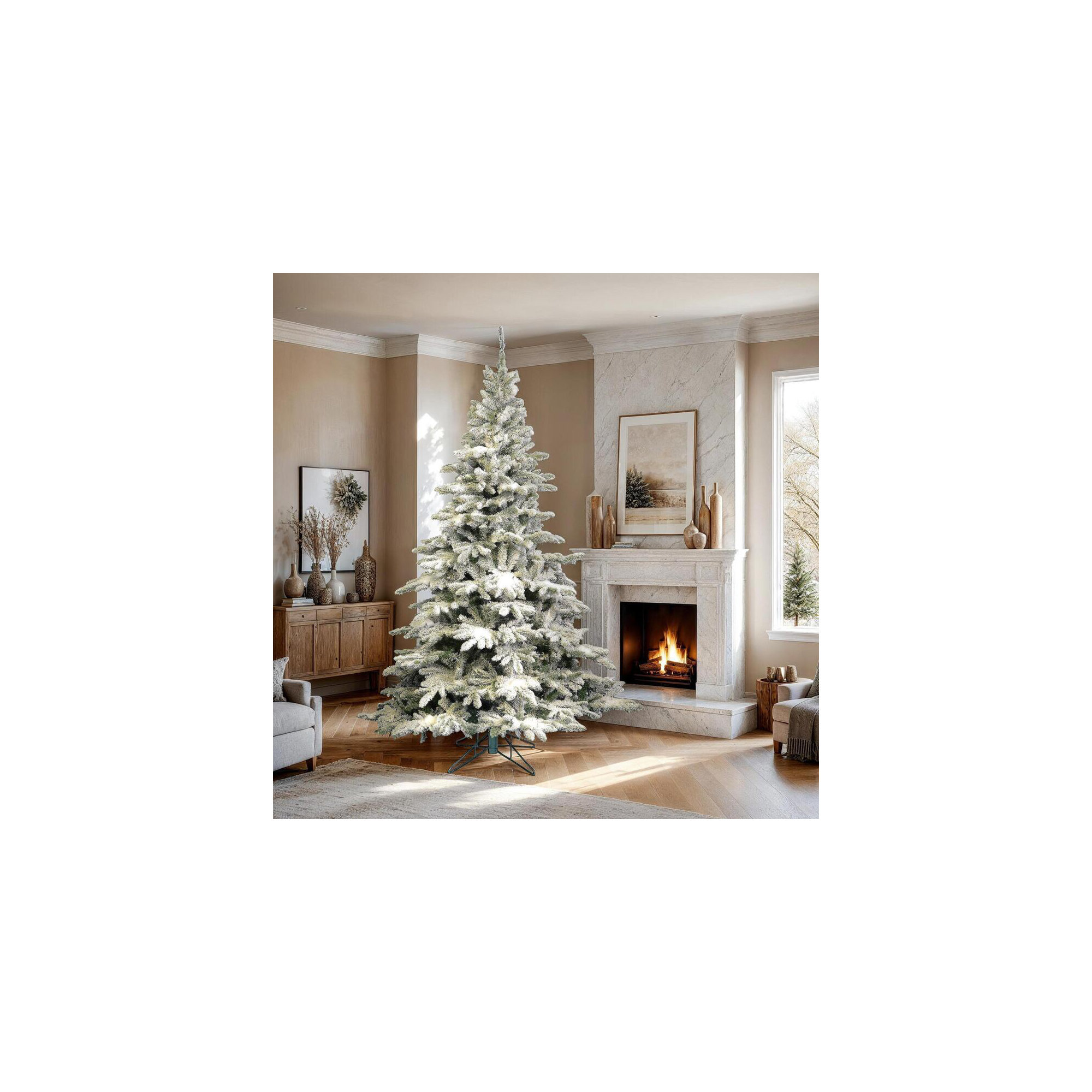 Green/White Fir Artificial Christmas Tree, 4.5' H