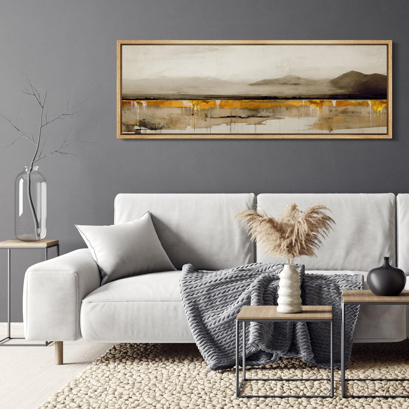«Minimal Landscape Abstract Earth Tones Nature Landscape», reproduction d'art sur toile, H 20 po x l 60 po, Naturel