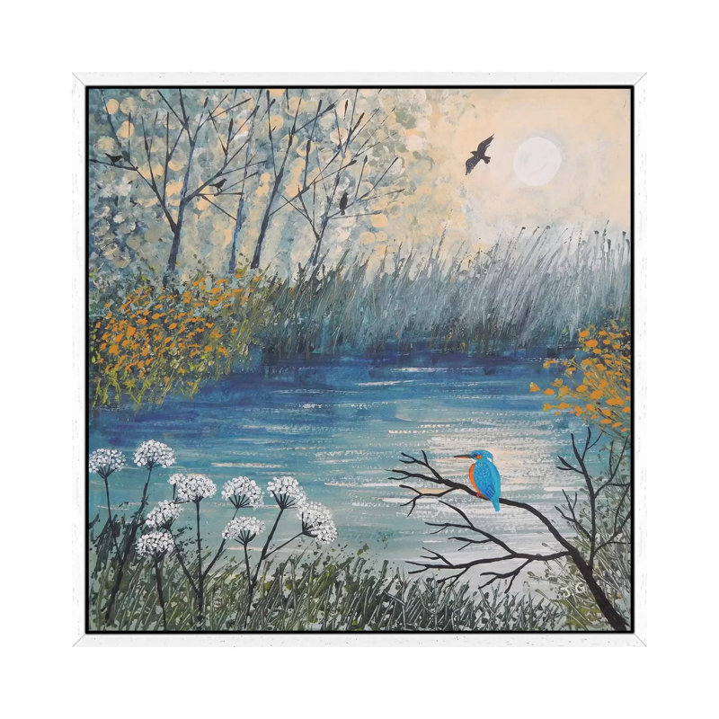 King Of The River by Jo Grundy - Print on Canvas, 66.04 cm H x 66.04 cm W, White Framed