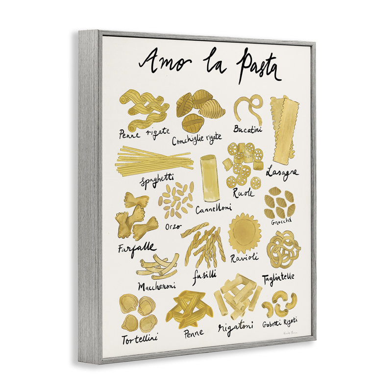 Amor La Pasta, estampe numérique encadrée par Farida Zaman, Estampe numérique Farmhouse, H 14 po x l 11 po