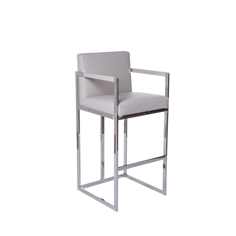 Tabouret de comptoir 26,5 po Karas, Blanc, Chrome