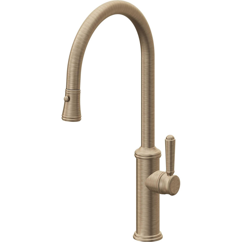 Davoli Kitchen Faucet, Antique Brass Flat
