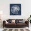 "Nautilus", art mural abstrait contemporain sur toile bleue I-1360233396