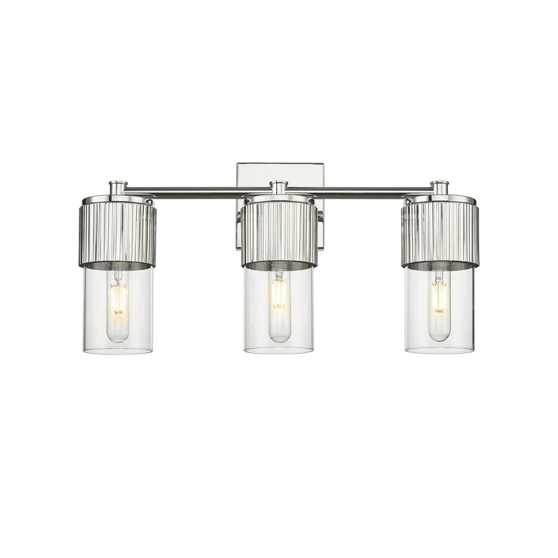 Éclairage pour meuble-lavabo mural 3 lumières Bolivar, Transparent, Nickel poli