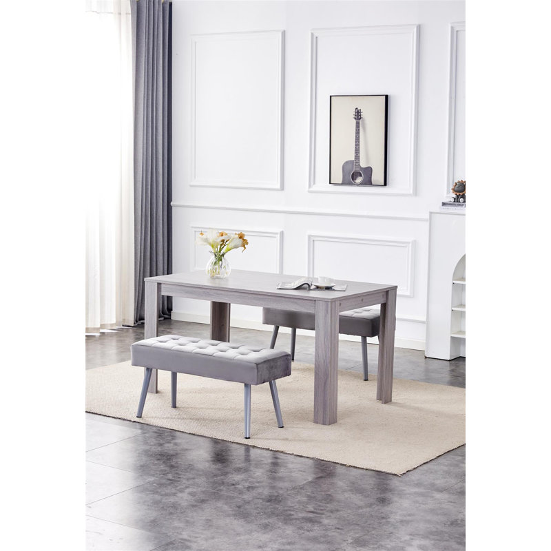 Saryah 4 - Person Dining Set, 75" H x 140" L x 80" W, Grey