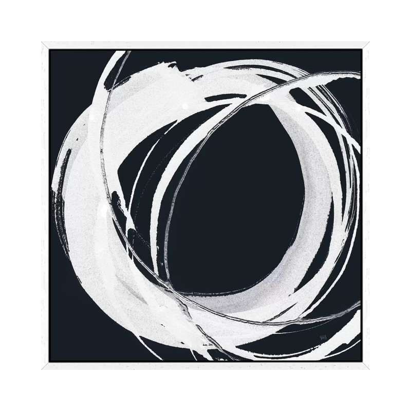 Gilded Enso I BW by Chris Paschke - Print on Canvas, 66.04cm H x 66.04cm W x 3.81cm D, White Framed Canvas