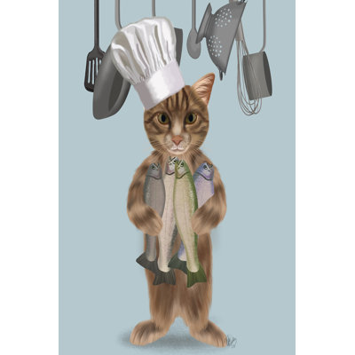 Tabby Cat Fish Chef, double