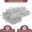 Canapé modulaire en L en chenille Boneless-1435157147
