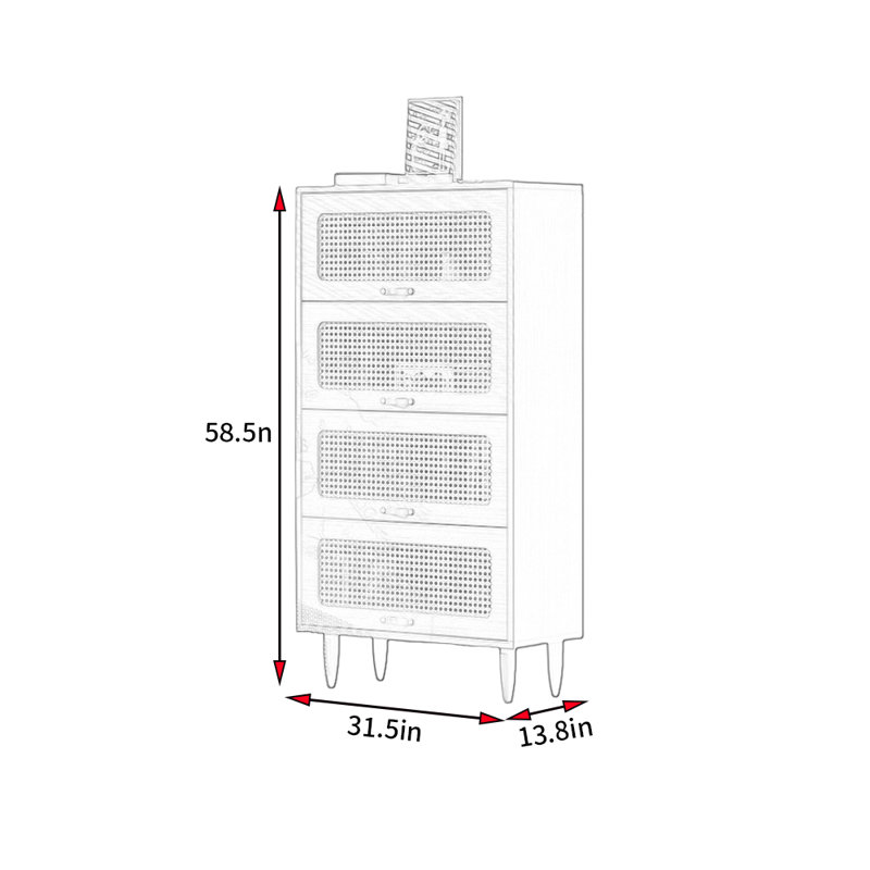 Demecio, (4 tablettes) H 58,5 po x l 31,5 po x P 13,8 po