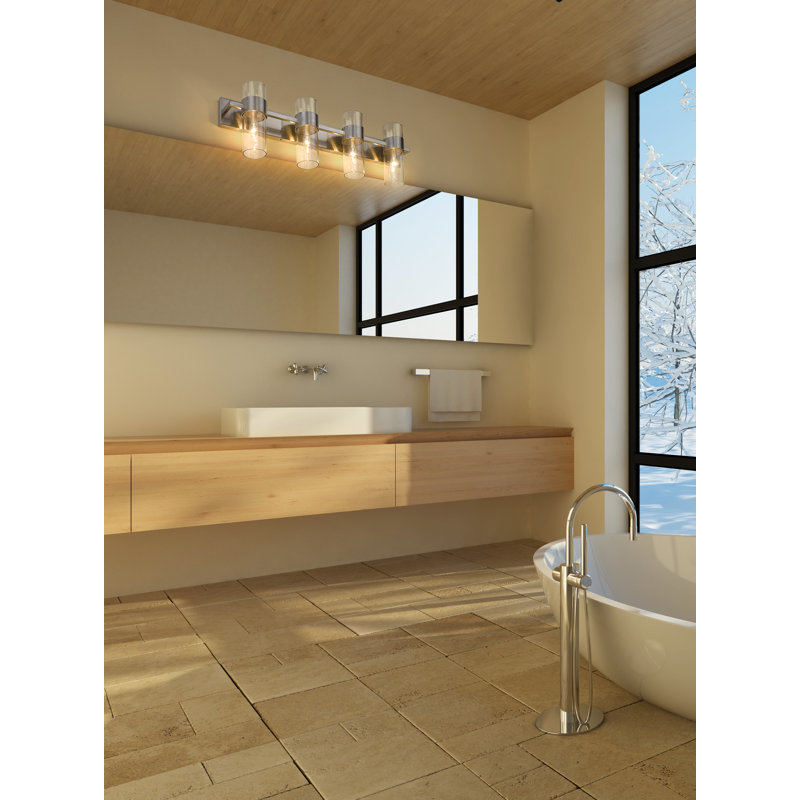 Ensemble de meuble-lavabo 4 lumières Masi, Nickel brossé