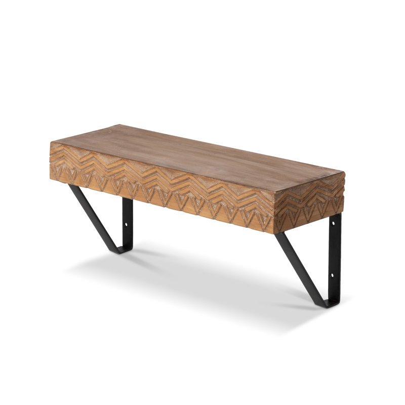 with Live Edge, 7.25" H x 16" W x 5.5" D, Light Natural Brown
