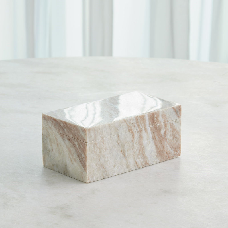 Handmade Marble Decorative Box, 4" H x 9" W x 5" D
