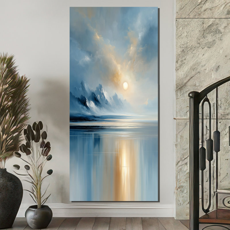Reproduction d'art sur toile encadrée, paysage jaune, H 60 po x l 28 po, Toile tendue, Ne s’applique pas