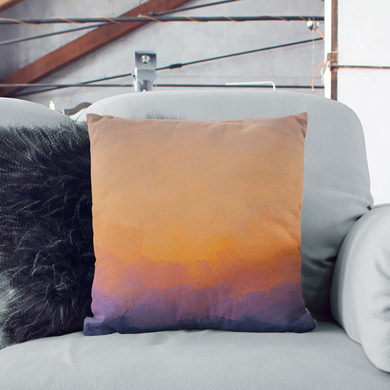 End of the Sunset in Abstract Cushion with Filling, 55cm H x 55cm W x 20cm D