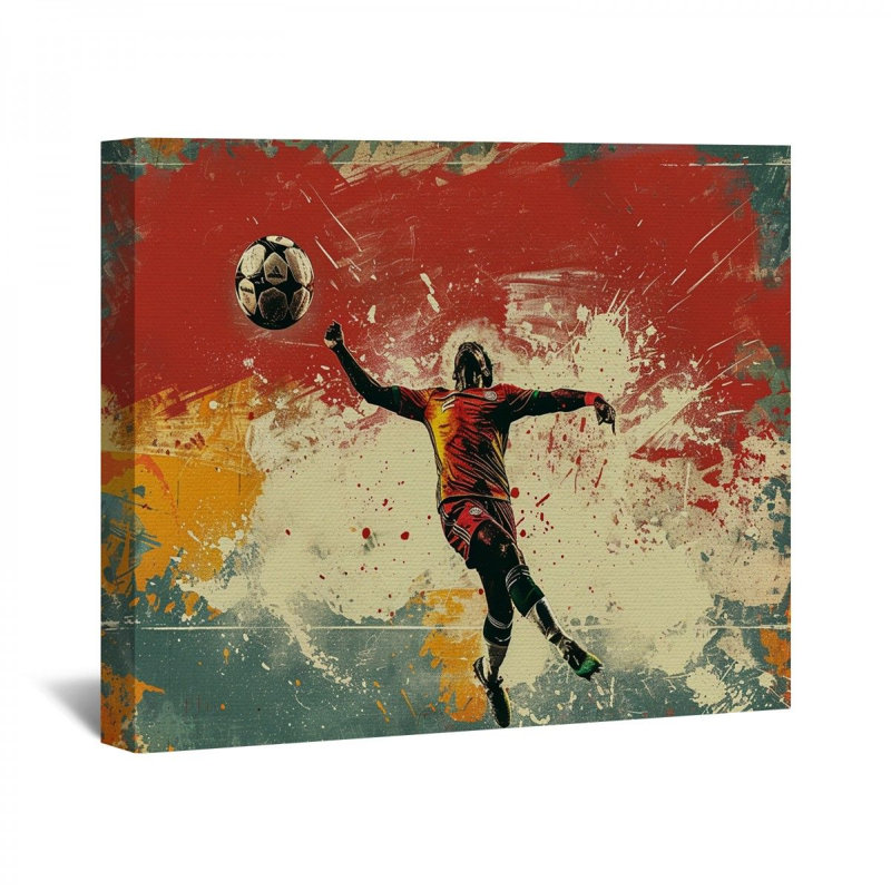 Football sur toile, H 24 po x l 36 po x P 3 po