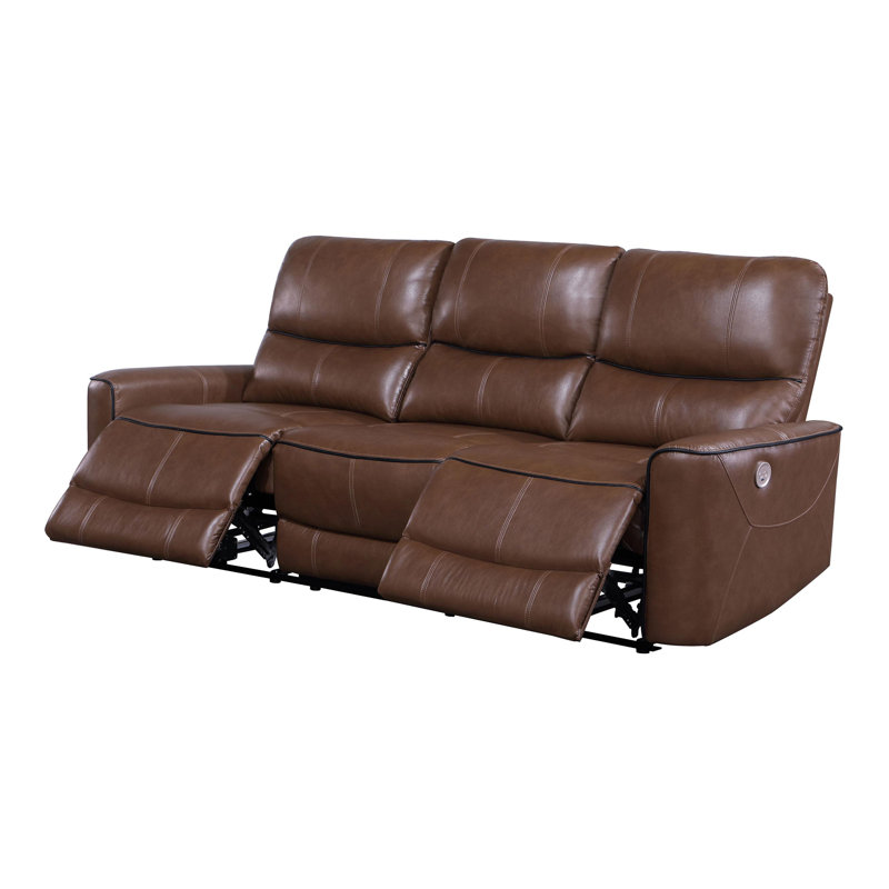 Upholstered Power Reclining Sofa, Brown