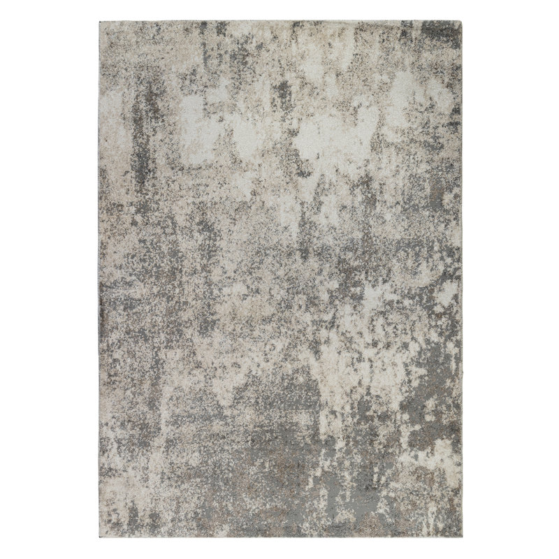 Holly Transitional Abstract Durable Performance Gray Area Rug, Rectangle 5'3" x 7'3"