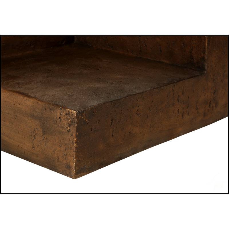 Table d'appoint contemporaine en noyer, hauteur de 25 pouces, utilisation intérieure / extérieure, table de chevet polyvalente ou table de bout avec découpe et tablette inférieure