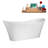 67" Streamline Soaking Freestanding Tub and Tray With Internal Drain-101698038