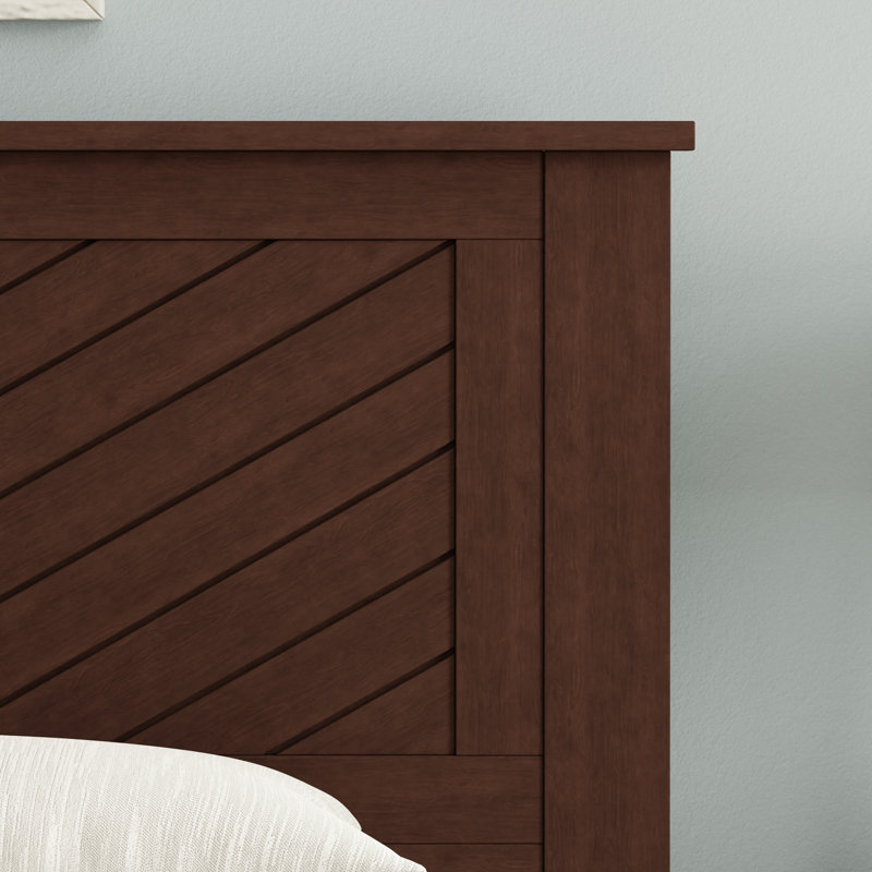 Chalco Solid Wood Headboard With Chamfer, King, Walnut