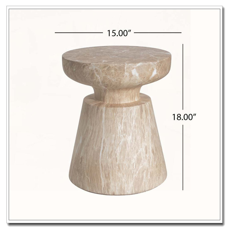 Outdoor Concrete Patio Side Tablbe, Gold