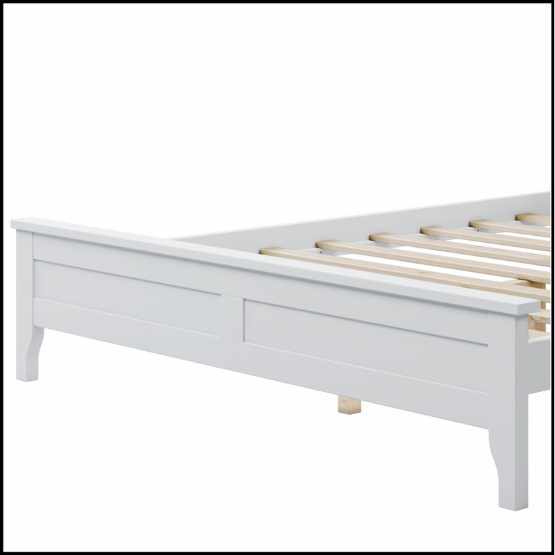 Lit plateforme moderne en bois massif avec structure en pin durable et finition facile à nettoyer pour un sommeil confortable