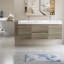 Meuble-lavabo flottant de 60 po avec lavabo, meuble-lavabo mural moderne avec lavabo double en résine et tiroirs à fermeture en douceur