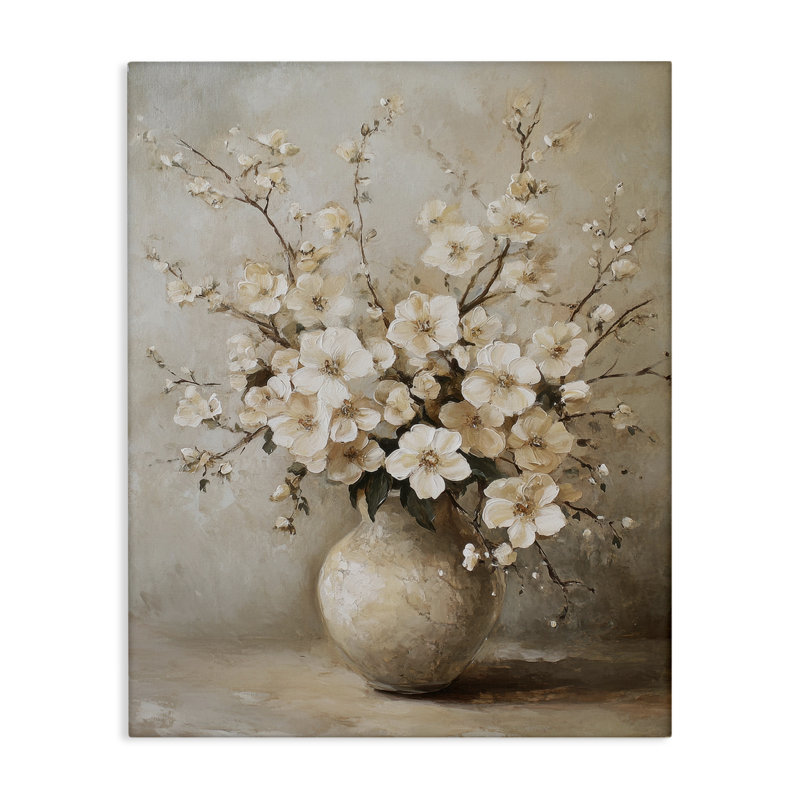  Cherry Blossoms in Pottery Canvas Wall Art by Petal Prints Design, 20" H x 16" W