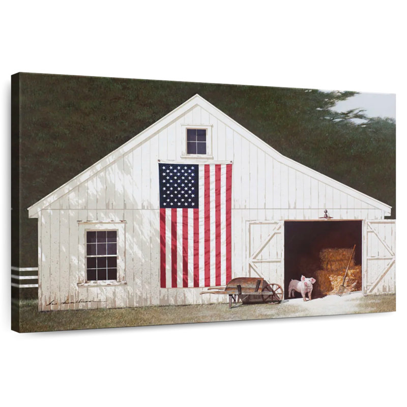 Lilie Barn With Piglet, 26" H x 39" W