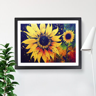 XH1022-8595X Sunflower Splash Vol.4 Abstract 1 Piece Single Picture Frame Wall Art