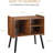 Mid-Century Modern Record Player Stand With Vinyl Storage, Turntable Display Table For Living Room, Bedroom, Or Office, Holds Up To 100 Albums, Rustic Wood Design