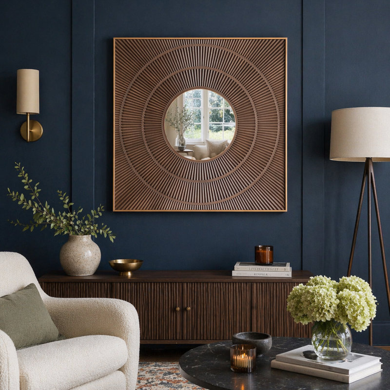 Miroir carré 40 po x 40 po, décoration murale