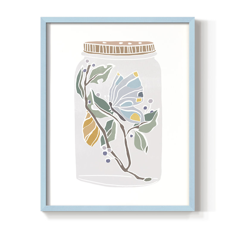 Reproduction encadrée Nature Jar III - bois massif, Bleu, H 10 po x l 8 po