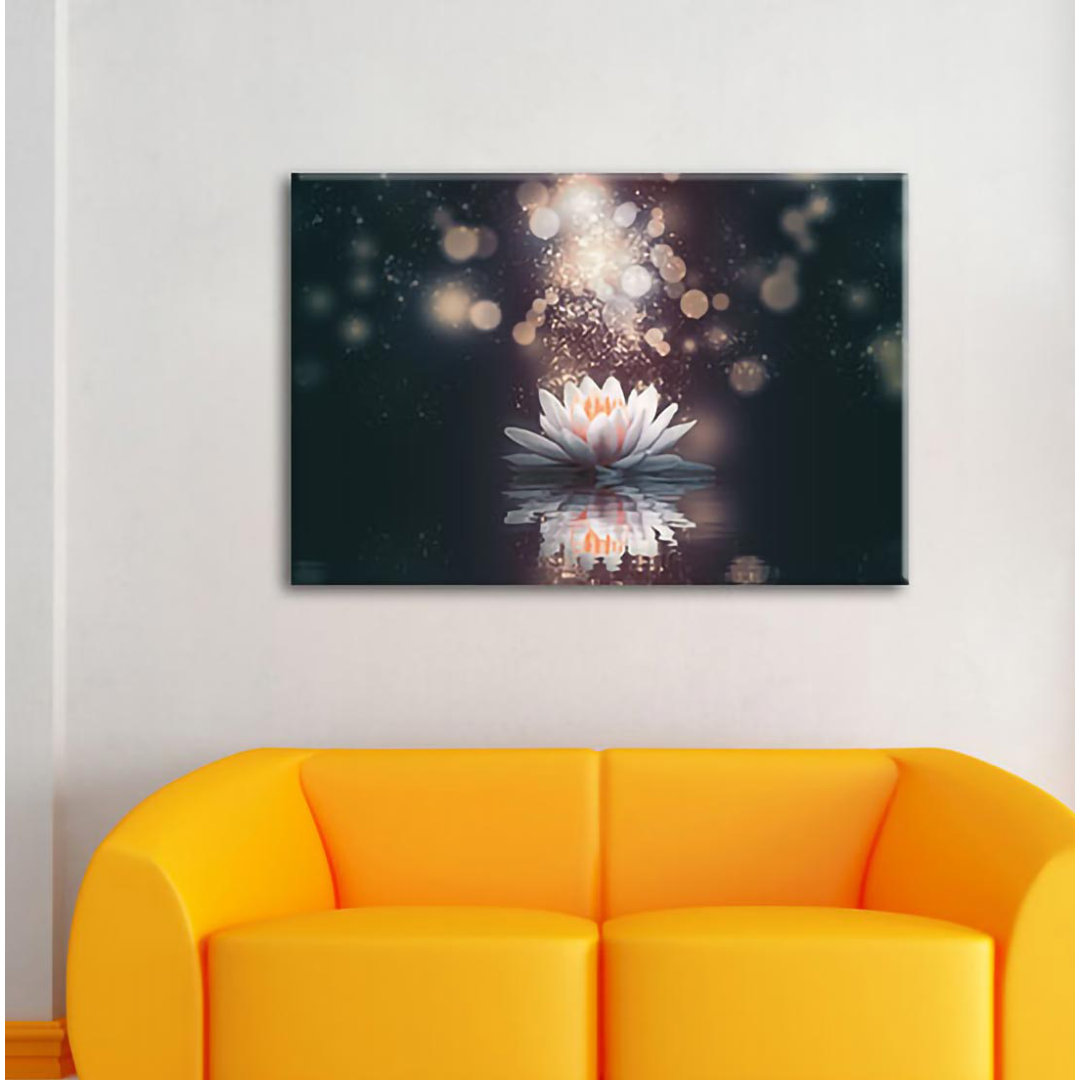 Leinwandbild Magische Lotusblume mit Glitzerstaub