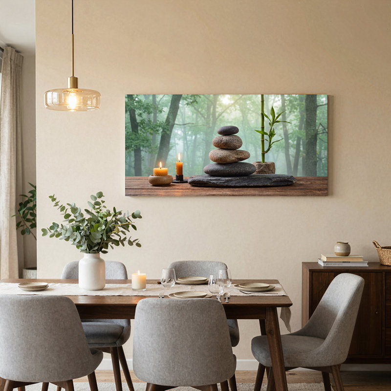 Art mural sur toile Stacked Stones, L 40 po x H 20 po