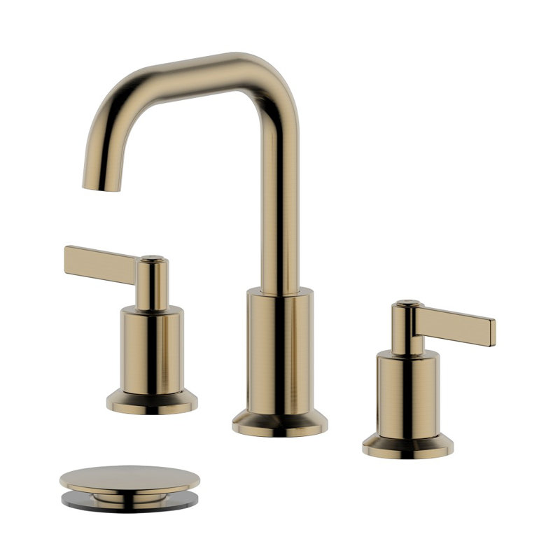 Robinet de salle de bain espacé avec ensemble de drain Kadoma, Or